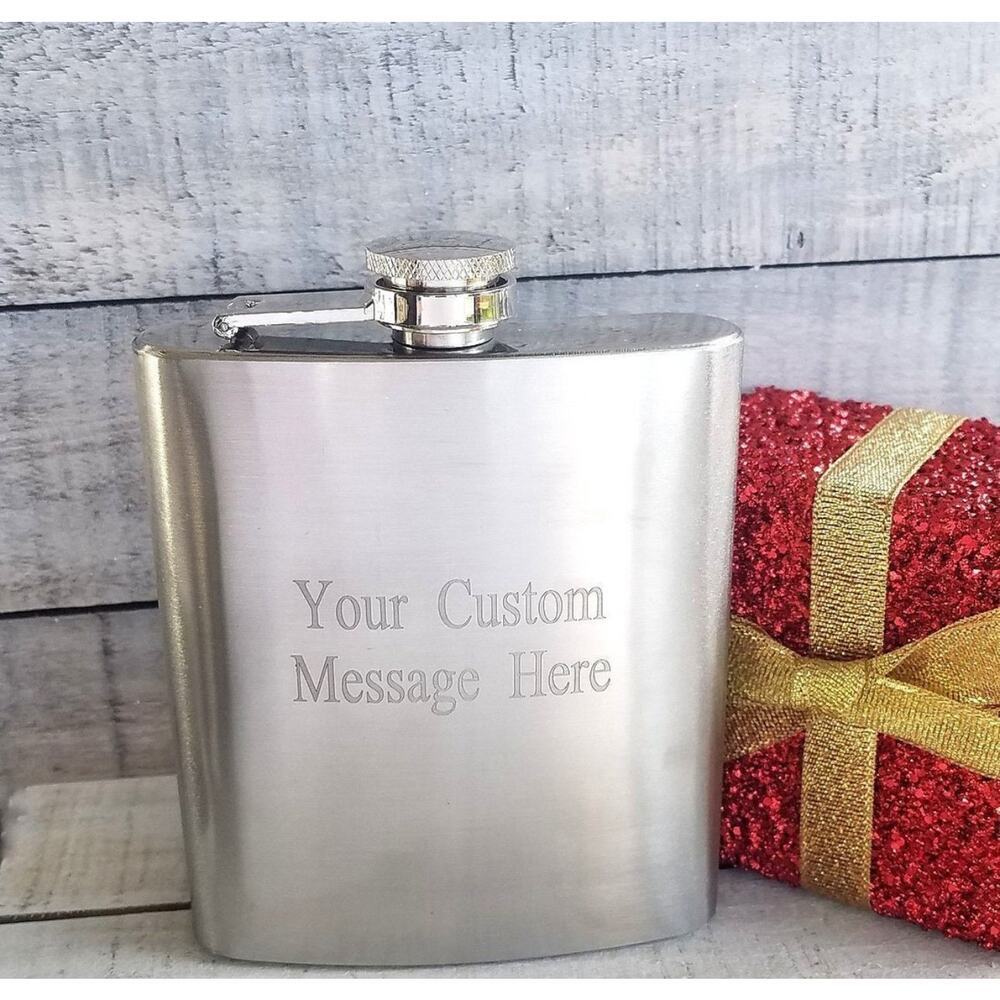 Customizable, silver flask.​